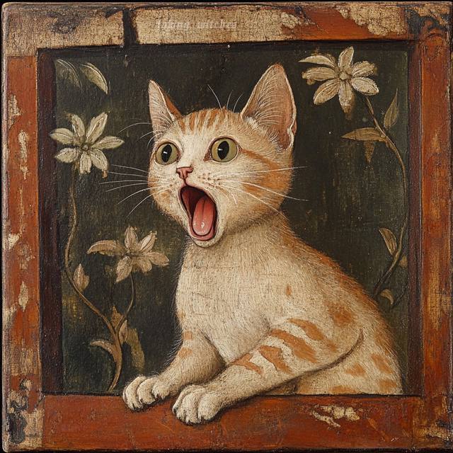 Are you yawning? - Art, cat, Yawn, Suffering middle ages, Humor, Longpost