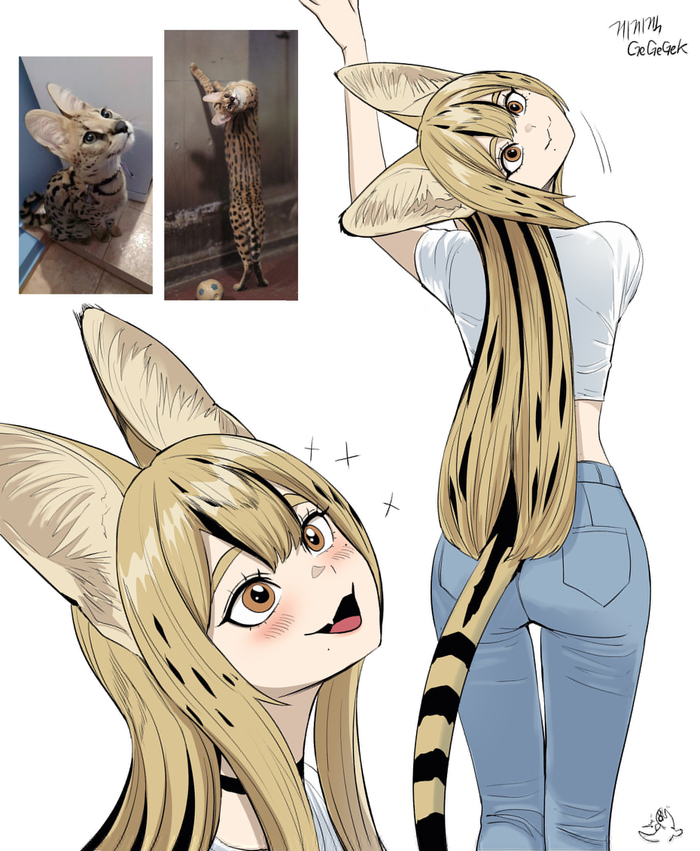    , , Anime Art, , Animal Ears, Gegegekman, ,  , , ,   