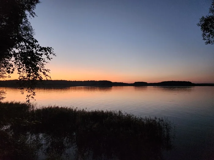 Закатик на Истринском водохранилище - Моё, Мобильная фотография, Закат, Вечер, Истринское водохранилище, Истринский район, Подмосковные вечера