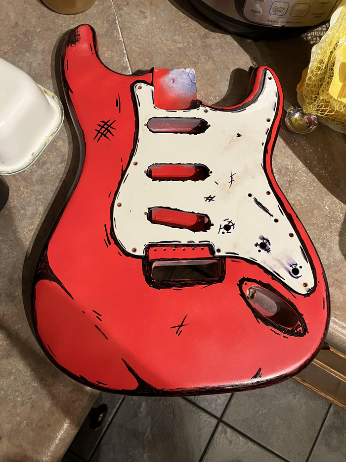 Раскраска в стиле "Hi-Fi Rush" с сел-шейдингом