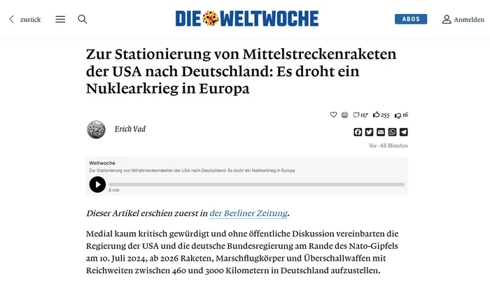 On US deployment of medium-range missiles in Germany: This is a threat of nuclear war in Europe - Politics, Russia, Special operation, European Union, Germany, NATO, USA, Anglo-Saxons, Nuclear weapon, Hypersonic weapons, Longpost