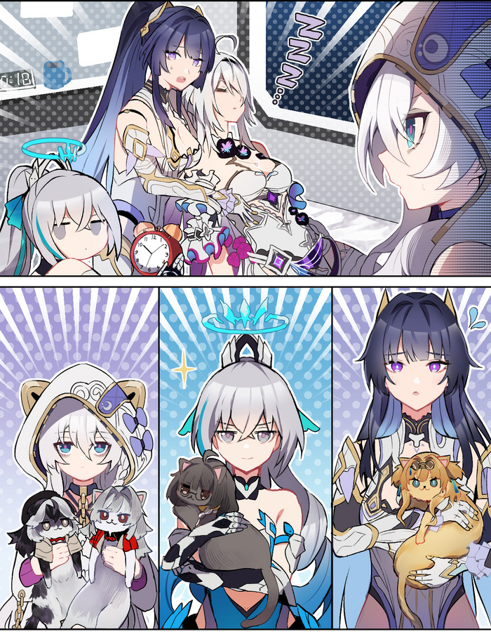 Awaken Kiana with kitty power! , Honkai Impact, Kiana kaslana, Raiden Mei, Bronya Zaychik, Theresa Apocalypse, 