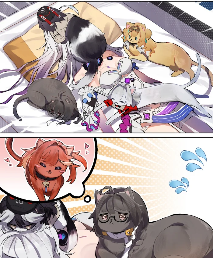 Awaken Kiana with kitty power! - Аниме, Honkai Impact, Kiana kaslana, Raiden mei, Bronya Zaychik, Theresa Apocalypse, Длиннопост