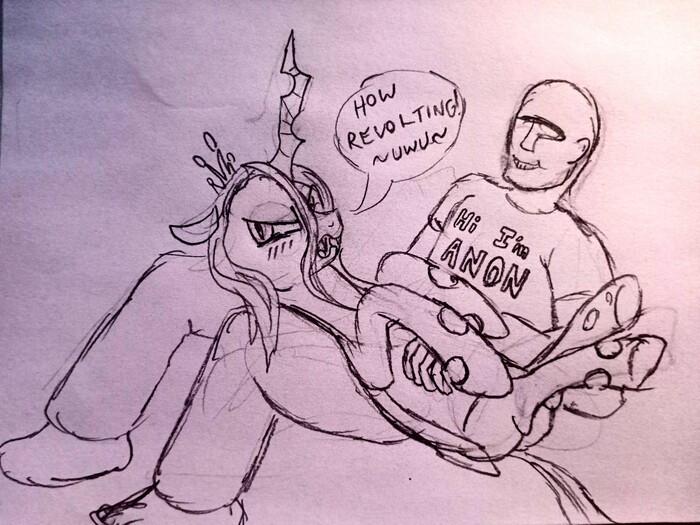 K ... UwU... My Little Pony, Queen Chrysalis, Anon, Changeling