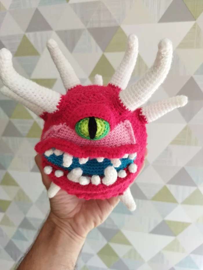 Cacodemon - My, Kacodemon (Doom), Amigurumi, Author's toy, Crochet, Longpost