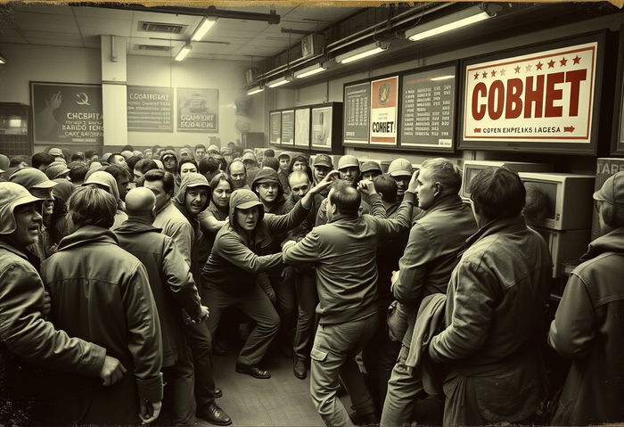 Пункт выдачи интернета. Драка. Москва 1988 г.