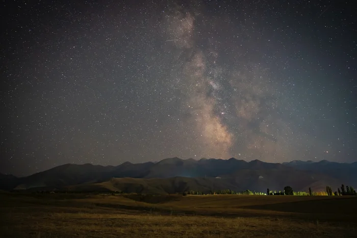 Milky Way in the mountains of Kyrgyzstan - My, Milky Way, The mountains, Stars, Astrophoto, Kyrgyzstan