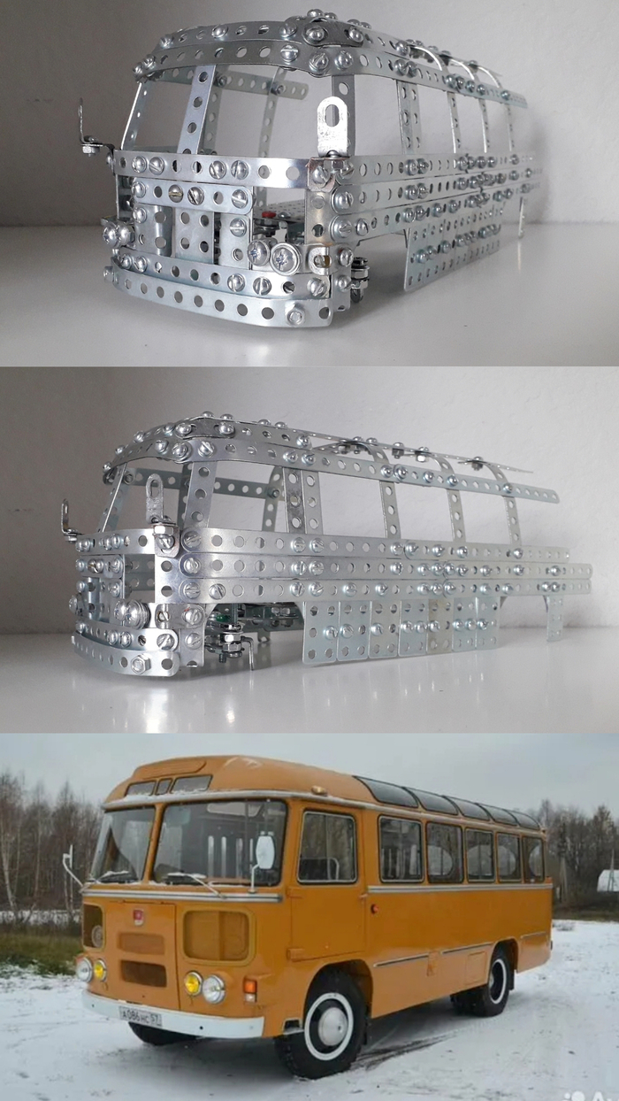 ПАЗ-672 из металлического конструктора в процессе