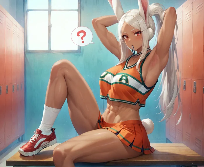 Зайка - Anime Art, Аниме, Boku no Hero Academia, Miruko, Animal Ears, Чирлидинг, Арты нейросетей