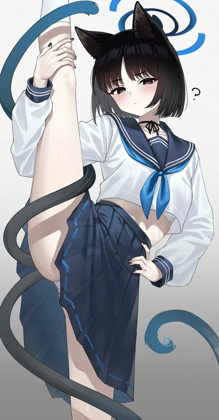 Hoba :3 - Anime, Anime art, Tail, Animal ears, Neko, Blue archive, Kikyou