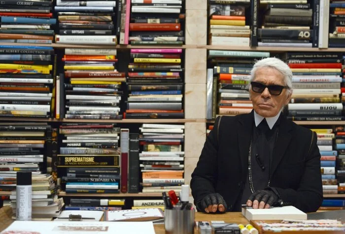 Photos of the day: Karl Lagerfeld in his library - The culture, Creative people, Karl Lagerfeld, Books, Library, Telegram (link), Longpost