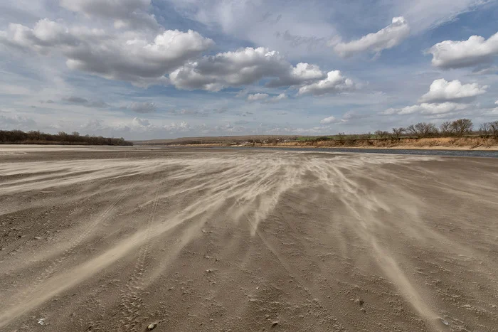 Wind on the sandbank - My, Wind, Sand, Shallow, River, Seversky Donets, Rostov region