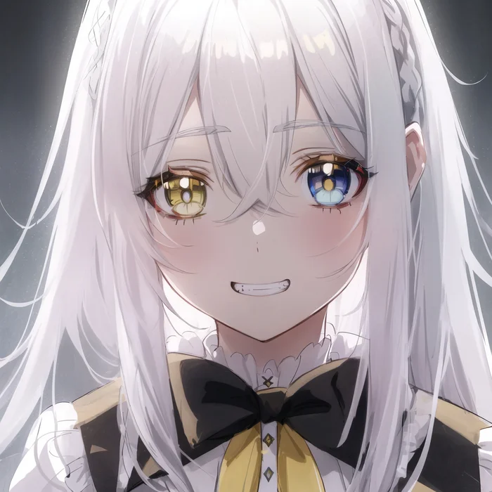 I'm Not Happy - My, Anime, Anime art, White hair, Stable diffusion