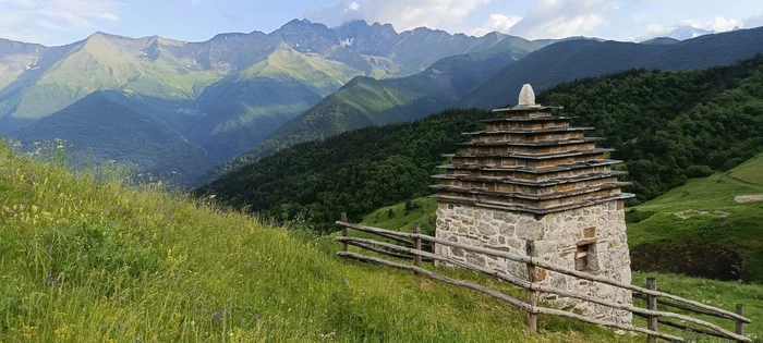 Ответ на пост «Даргавс. Склеп и сторожевая башня» - Моё, Фотография, Путешествия, Пейзаж, Горы, Кавказ, Кавказские горы, Архитектура, Историческое здание, История России, Ингушетия, Ответ на пост, Длиннопост, Poi (Point of interest)