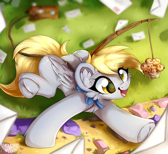 Hunting for a muffin - My little pony, Derpy hooves, PonyArt, Art