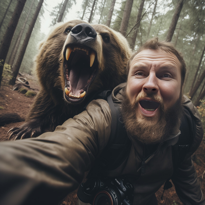 Это я дурачилась и гоняла своего бывшего мужа по лесу)