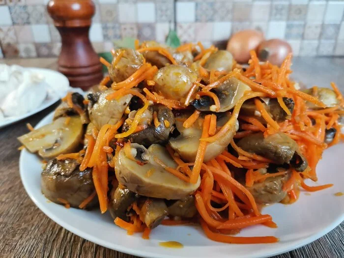 Mushroom and carrot salad in a special way - Ingredients, Dinner, Recipe, Salad, Mushrooms, Looking for a recipe, Telegram (link), Food