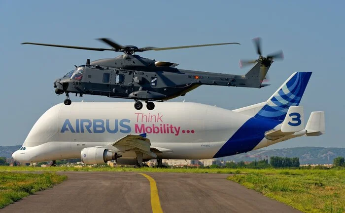 Continuation of the post Beluga swallows members of a related family - Aviation, Helicopter, Airplane, Airbus, civil Aviation, Loading, The photo, Longpost, Nh90, Reply to post