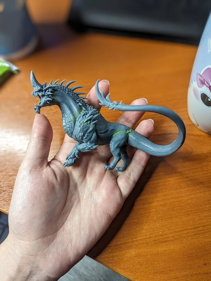 Blue Dragon Drake (Pokras) - My, 3D печать, Painting miniatures, Painting, Needlework with process, Miniature, Figurines, Handmade, Painting, Craft, 3D printer, Longpost