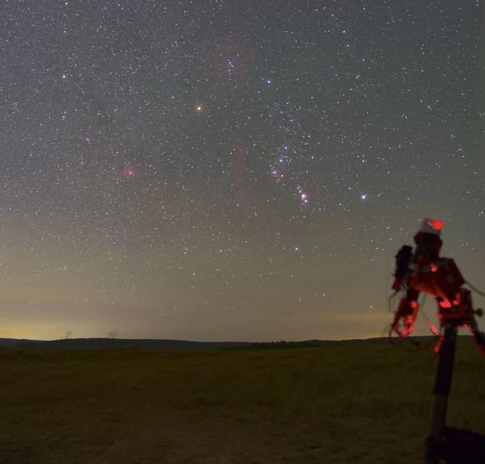 Three Scythes, also known as Orion's Belt - My, Stars, Starry sky, Astrophoto, Night shooting