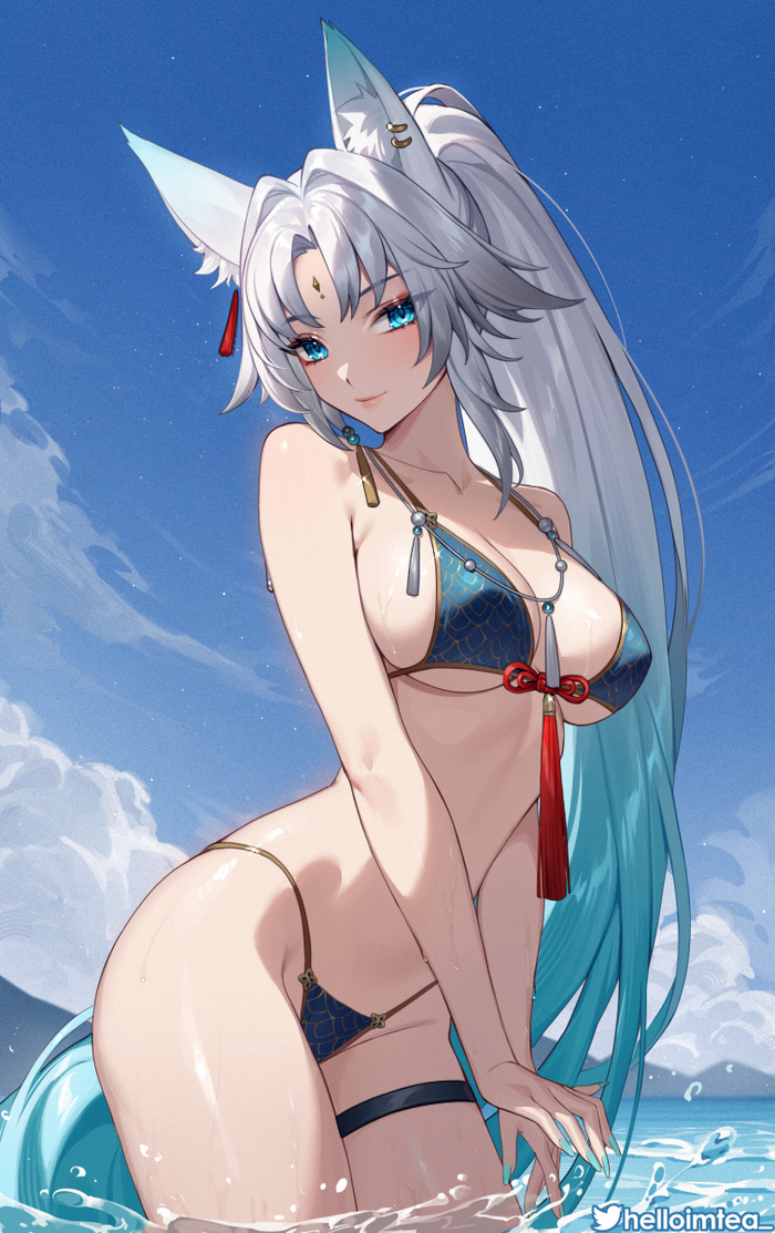 Feixiao Anime Art, Honkai: Star Rail, Feixiao (Honkai: Star Rail), Helloimtea, Animal Ears, 