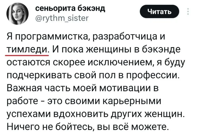 Можно и так, но есть нюанс... - Юмор, Картинка с текстом, Феминитивы, Скриншот, Vizit, Twitter, Тимлид, Комментарии, Сарказм