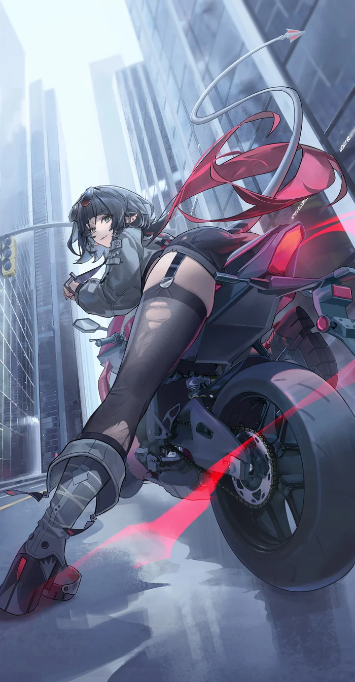 Jane - Anime art, Anime, Zenless Zone Zero, Jane Doe (zzz), Sport bike