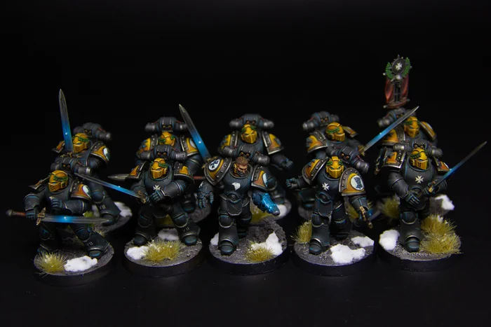 Imperial fists templar brethren - Моё, Покраска миниатюр, Warhammer, Warhammer 40k, Adeptus Astartes, Wh miniatures, Warhammer 30k, Imperial Fists, Horus Heresy, Длиннопост