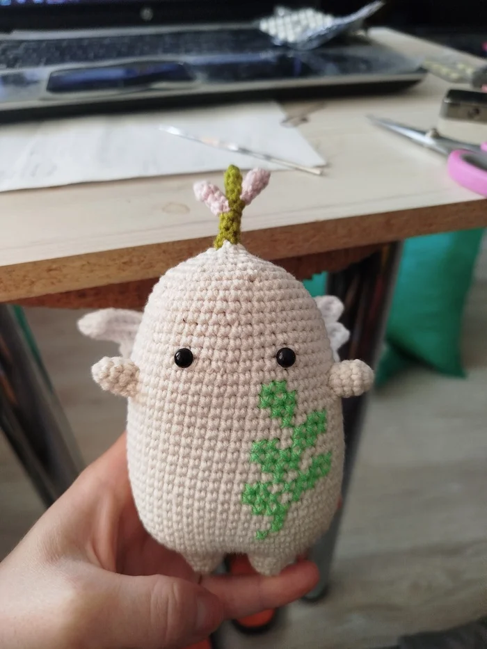 Radish, daikon - My, Crochet, Amigurumi, Knitted toys, Longpost