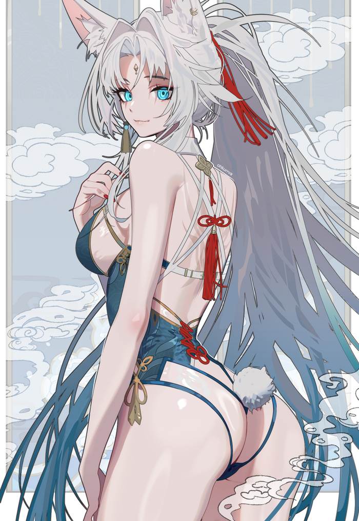 Feixiao #001 , Anime Art, Honkai: Star Rail, Feixiao (Honkai: Star Rail),  , Animal Ears, , Bodysuit, 