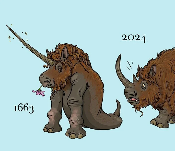 Before and after on the topic of reconstruction of extinct animals - Animals, Paleontology, Dinosaurs, Illustrations, Paleoart, Telegram (link), Longpost