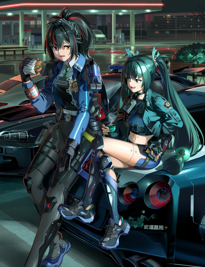      Zenless Zone Zero, Qingyi (zzz), Zhu Yuan (zzz), Anime Art, Game Art, , , Nissan GT-R, 