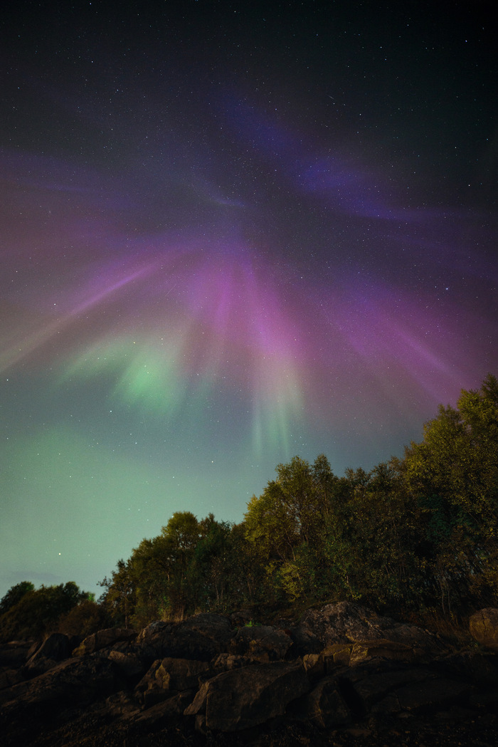 Сияние в окрестностях Мурманска