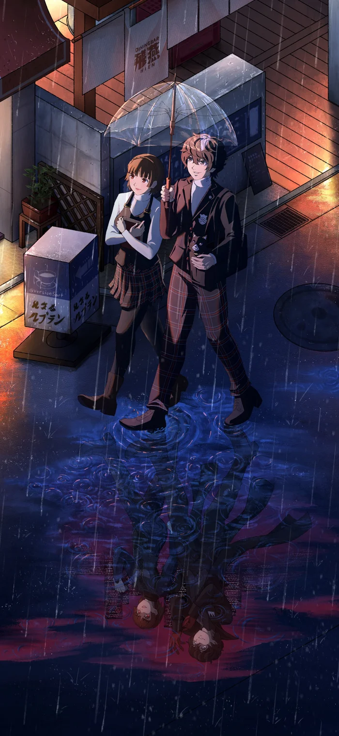 A couple - Anime art, Anime, Games, Persona, Persona 5, Niijima Makoto, Ren Amamiya, Longpost