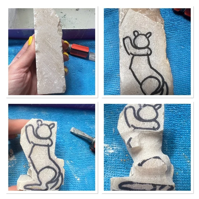 Marble cat - My, Needlework, Friday tag is mine, Needlework with process, With your own hands, cat, Marble, Figurines, Longpost