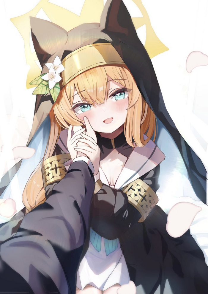     , Anime Art, Blue Archive, Iochi Mari, Animal Ears,   , 