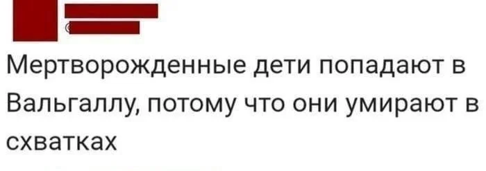 В валгалище!!! - Черный юмор, Картинка с текстом, Дети, Роды, Валгала