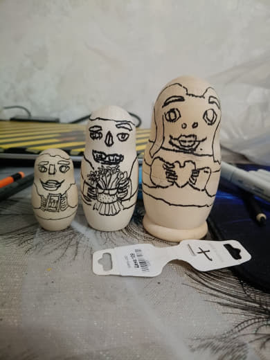 How I painted nesting dolls... - My, Creation, Matryoshka, Painting, With your own hands, Wood products, Longpost, Needlework with process