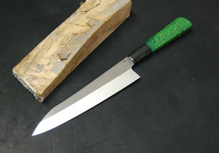 Japanese style kitchen knife - My, Knife, With your own hands, Handmade, Needlework without process, Needlework, Longpost