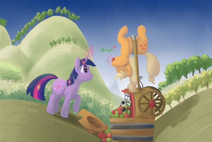 Cart - My little pony, Twilight sparkle, Applejack