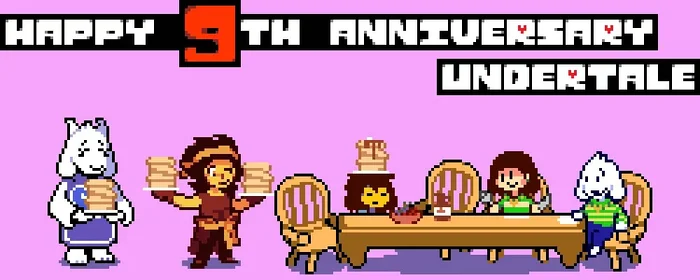 Collection of art in honor of the ninth anniversary of the game Undertale - Undertale, Art, Alltogether, Games, Frisk, Chara, Asriel, Toriel, Asgore, Papyrus, Sans, Undyne, Alphys, W D Gaster, Muffet, Mettaton, Napstablook, Monster Kid, Longpost, Video, Reddit (link)
