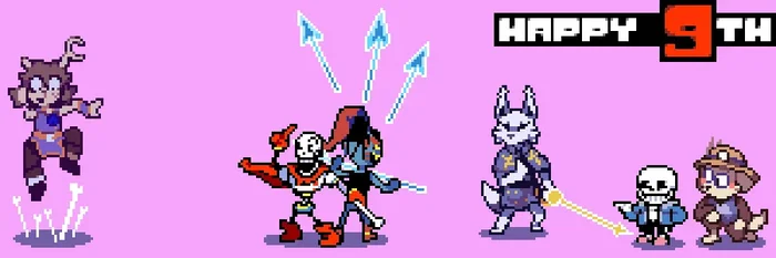 Collection of art in honor of the ninth anniversary of the game Undertale - Undertale, Art, Alltogether, Games, Frisk, Chara, Asriel, Toriel, Asgore, Papyrus, Sans, Undyne, Alphys, W D Gaster, Muffet, Mettaton, Napstablook, Monster Kid, Longpost, Video, Reddit (link)