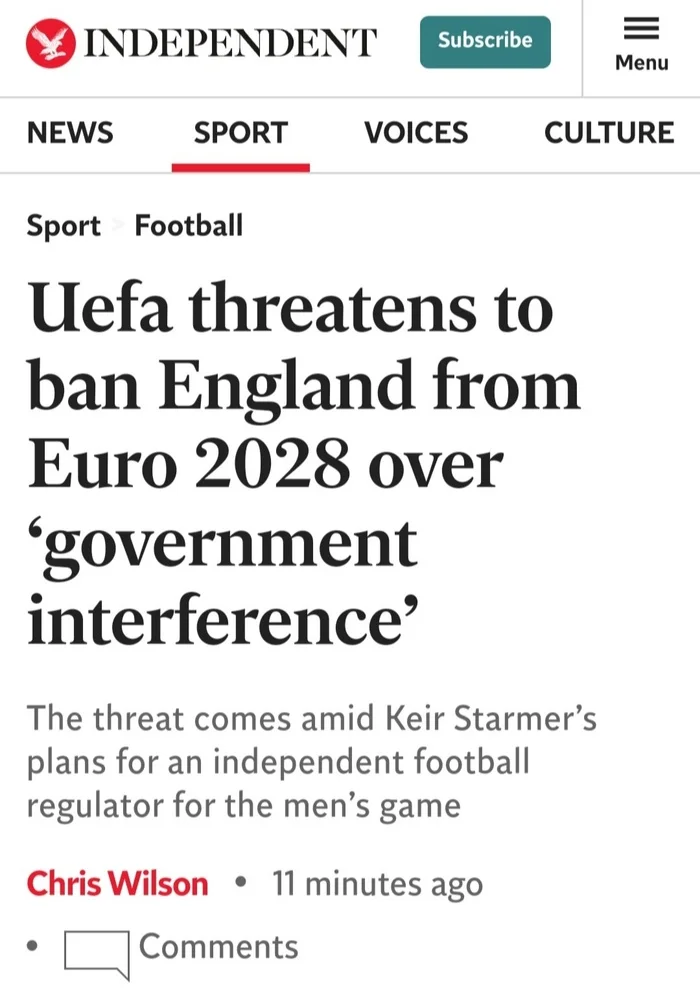 England could be banned from hosting Euro 2028 due to government policies - My, Football, Great Britain, UEFA, Europe championship, Champions League, Bureaucracy, Longpost, news