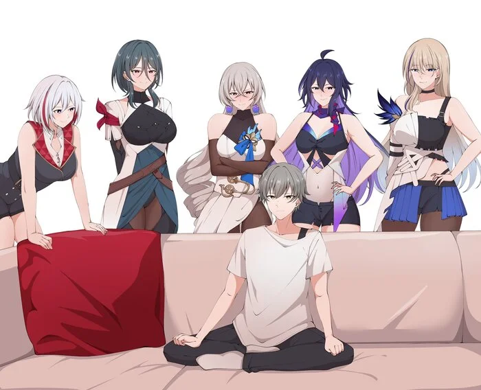 What do women think? - Anime, Anime art, Topaz (Honkai: Star Rail), Natasha (Honkai: Star Rail), Bronya (Honkai: Star Rail), Seele (Honkai: Star Rail), Serval (Honkai: Star Rail), Honkai: Star Rail