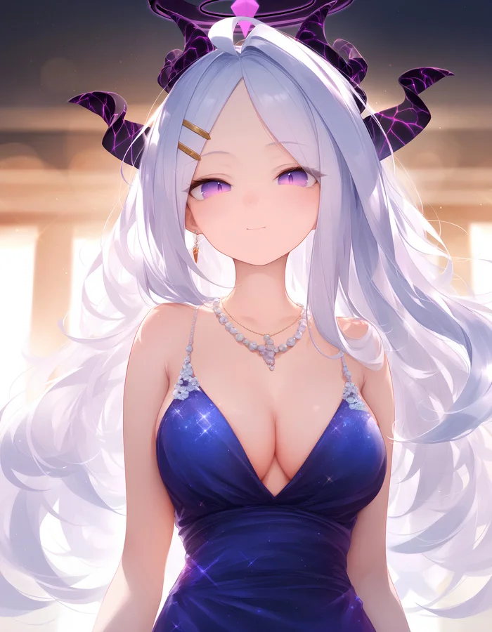 Horney - Boobs, Neural network art, Anime art, Sorasaki Hina, Blue archive, Anime, Girl with Horns, Longpost, Pixiv