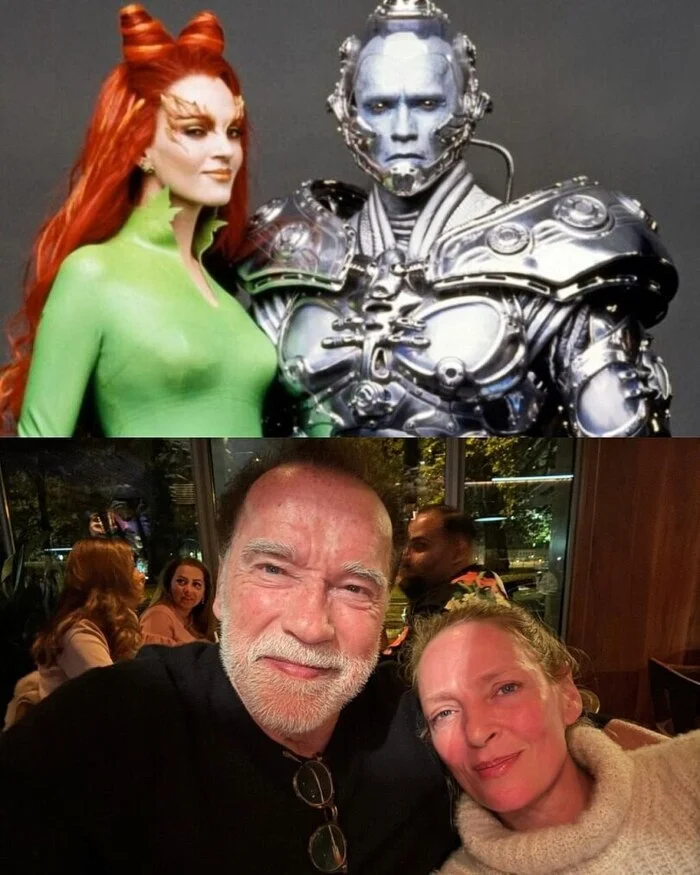 Arnold Schwarzenegger posted a photo from a meeting with Uma Thurman and captioned it: Freeze and Ivy reunited. Watch out, Batman! - Arnold Schwarzenegger, Uma Thurman, Mr. Frieze, Batman, Phil Ivey, Actors and actresses, It Was-It Was