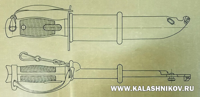 Нож разведчика 6Х2 в ножнах. Фото из архива ВИМАИВ и ВС