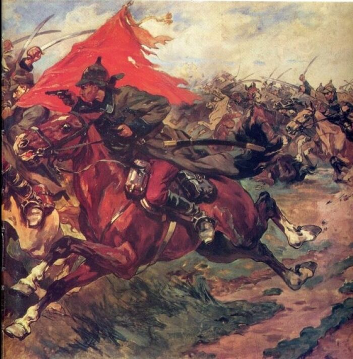 Н. Самокиш. Фрагмент картины "Бой за знамя. Атака", 1922 год