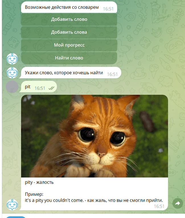 Pocket Dictionary - телеграмм-бот для изучения английского - Изучаем английский, Telegram бот, Английский язык, Стартап, Чат-Бот, Искусственный интеллект, Иностранные языки, Бот, Изучение языка, Словарь, Словарный запас, Telegram (ссылка), Длиннопост