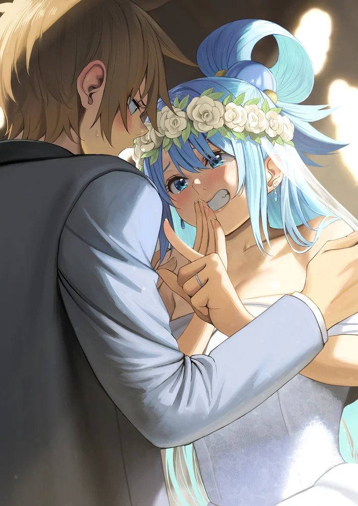 Wedding? - Anime, Anime art, Konosuba, Aqua, Satou kazuma